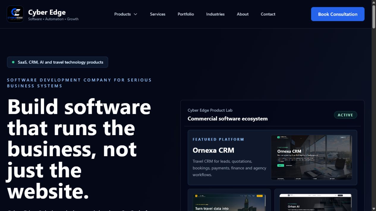 Cyber Edge Website interface preview