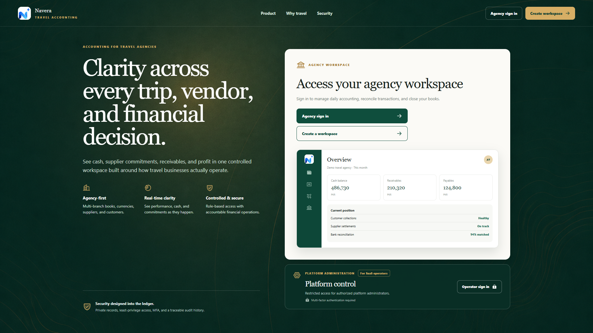 Navera product interface