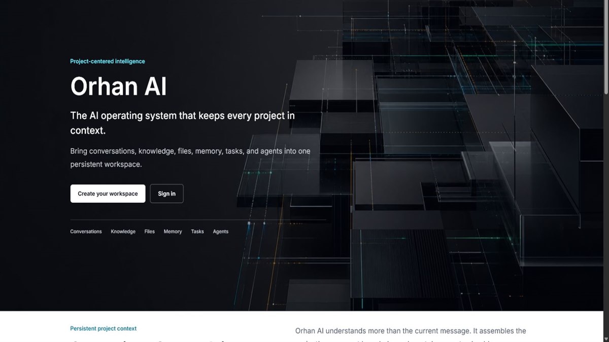 Orhan AI project intelligence homepage