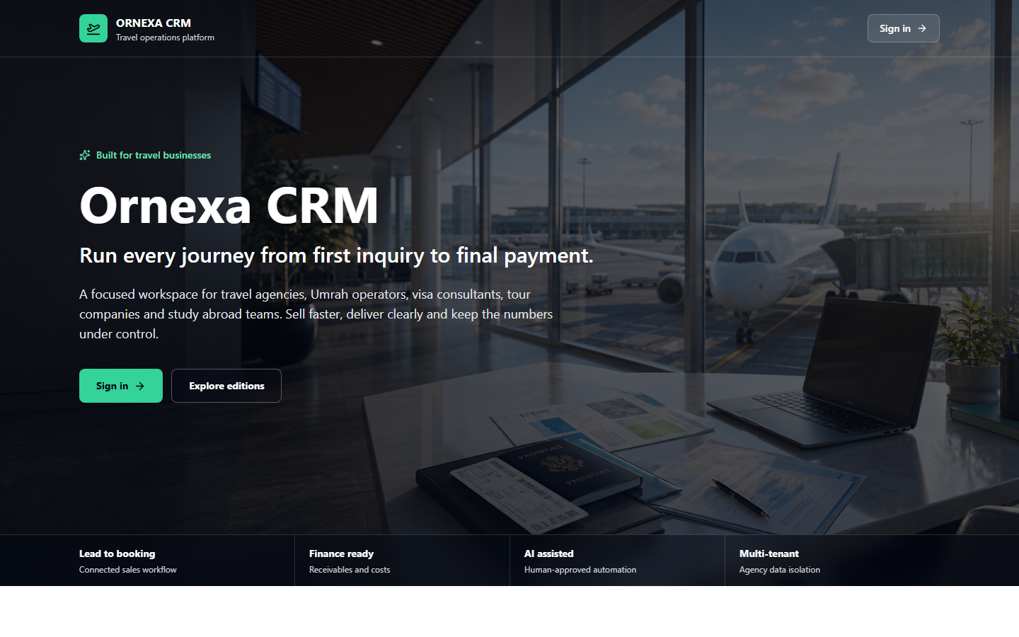 Ornexa CRM product interface